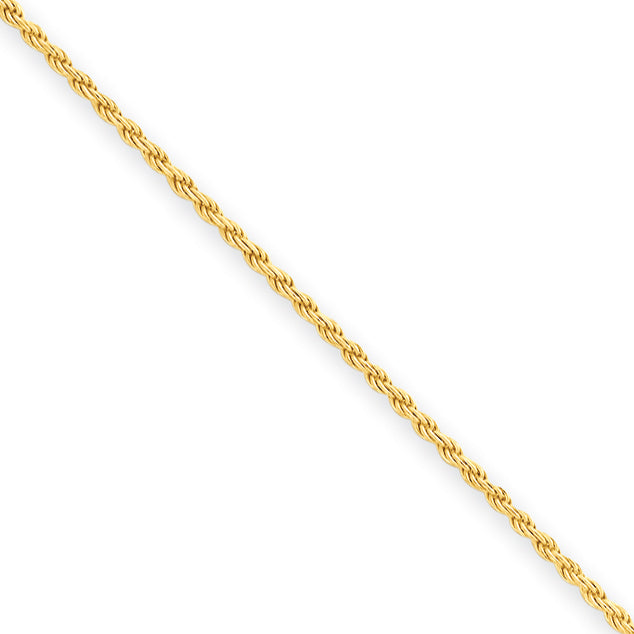 Flash Gold-plated Sterling Silver 1.85mm Diamond-cut Rope Chain
