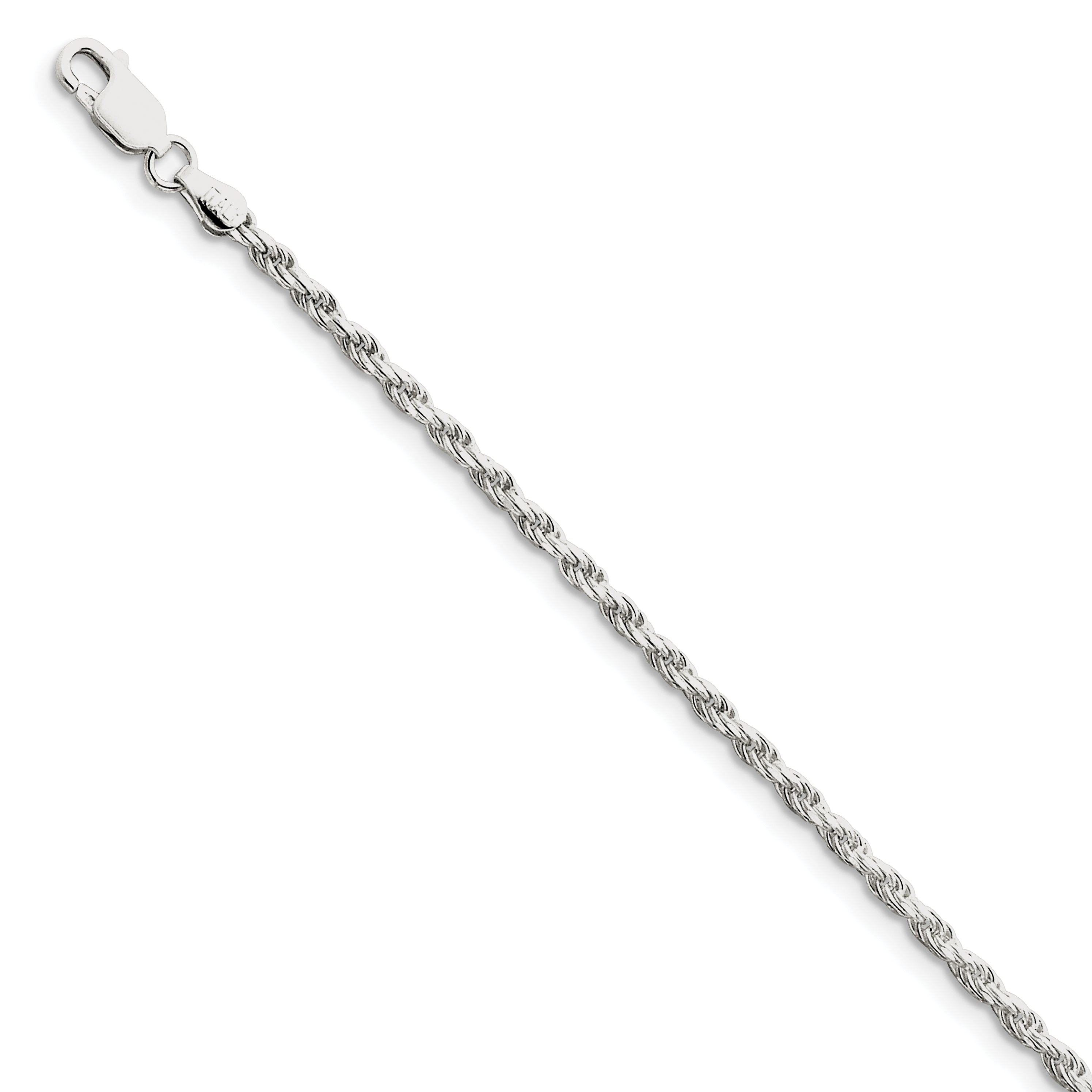 Sterling Silver 2.5mm Diamond-cut Rope Chain Main image