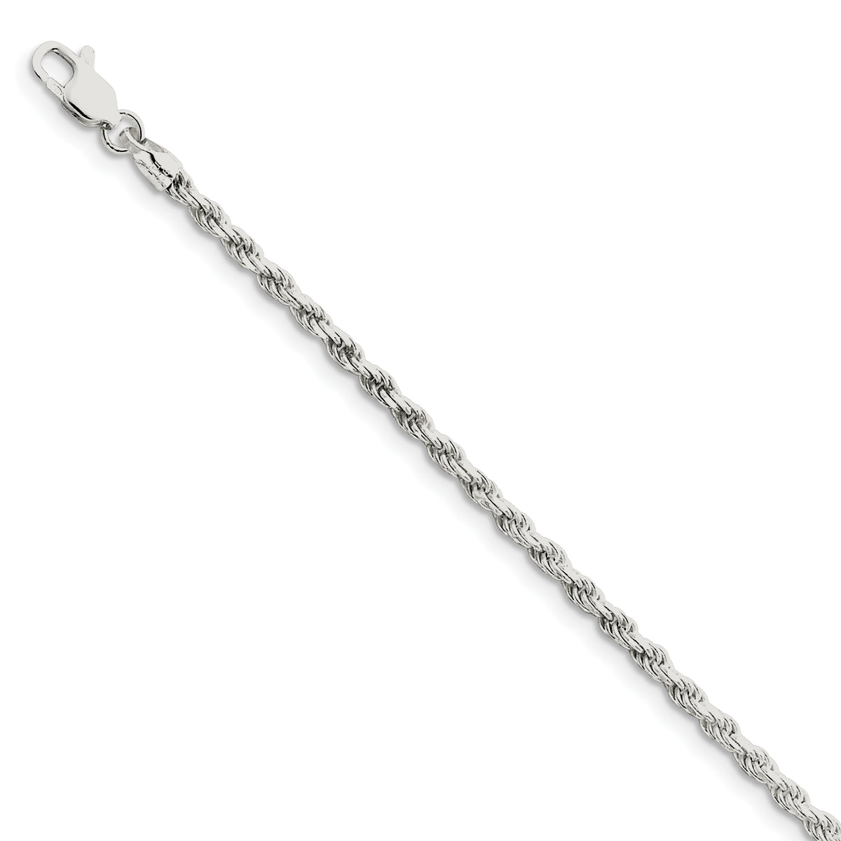 Sterling Silver 2.75mm Diamond-cut Rope Chain