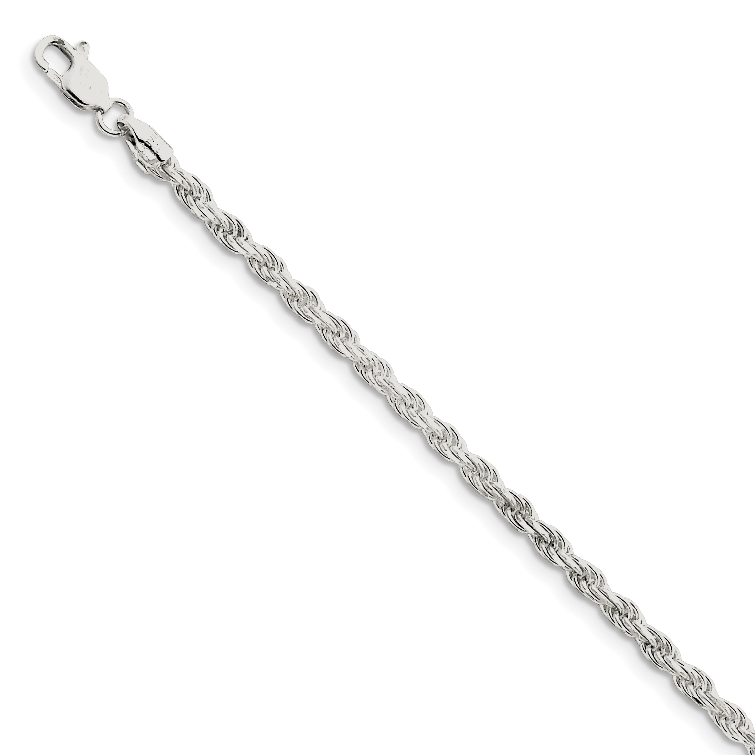 Sterling Silver 3mm Diamond-cut Rope Chain
