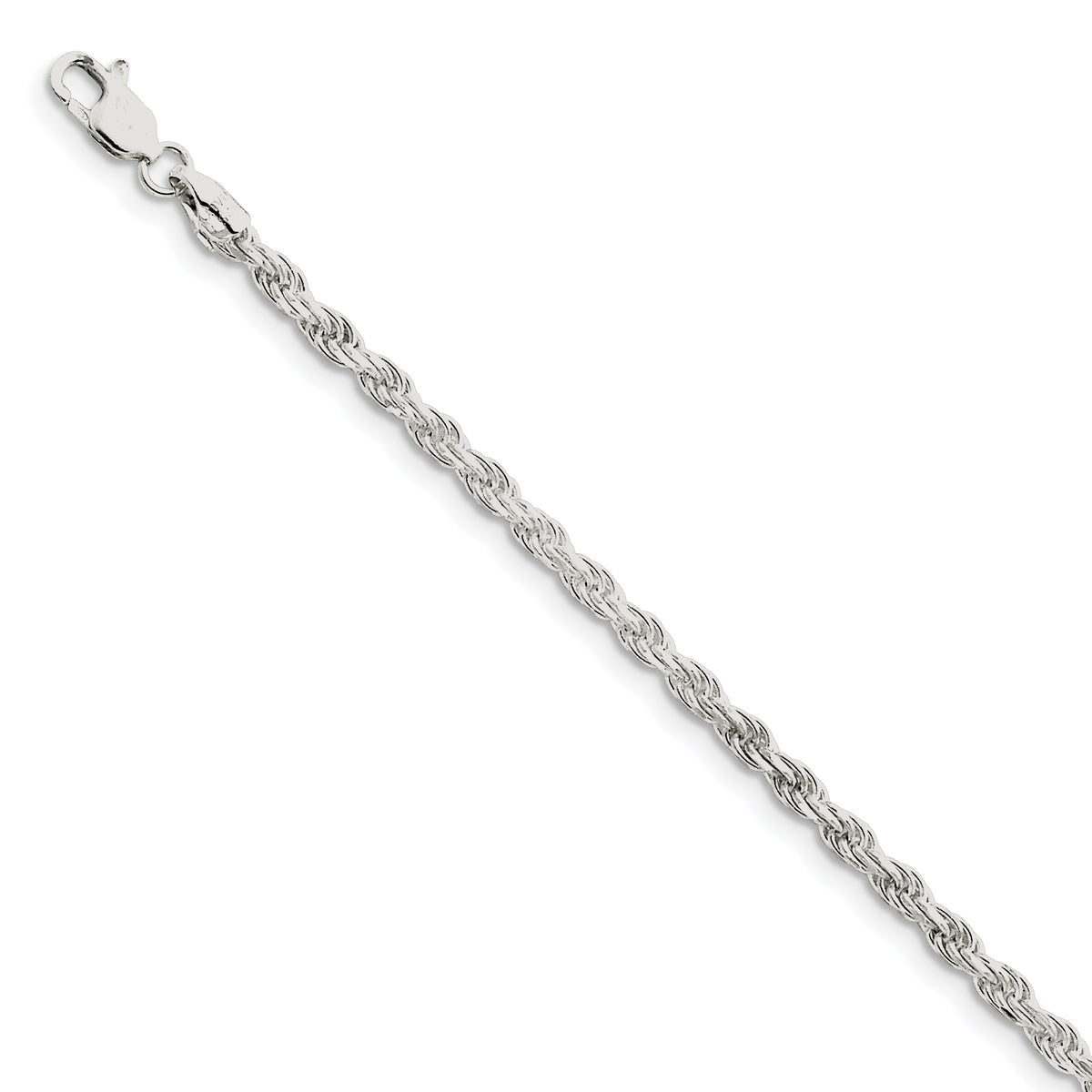 Sterling Silver 3mm Diamond-cut Rope Chain
