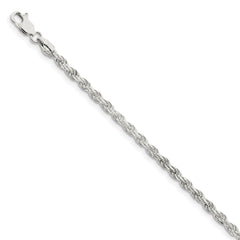 Sterling Silver 3mm Diamond-cut Rope Chain