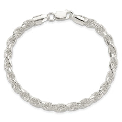 Sterling Silver 5.75mm Diamond-cut Rope Chain