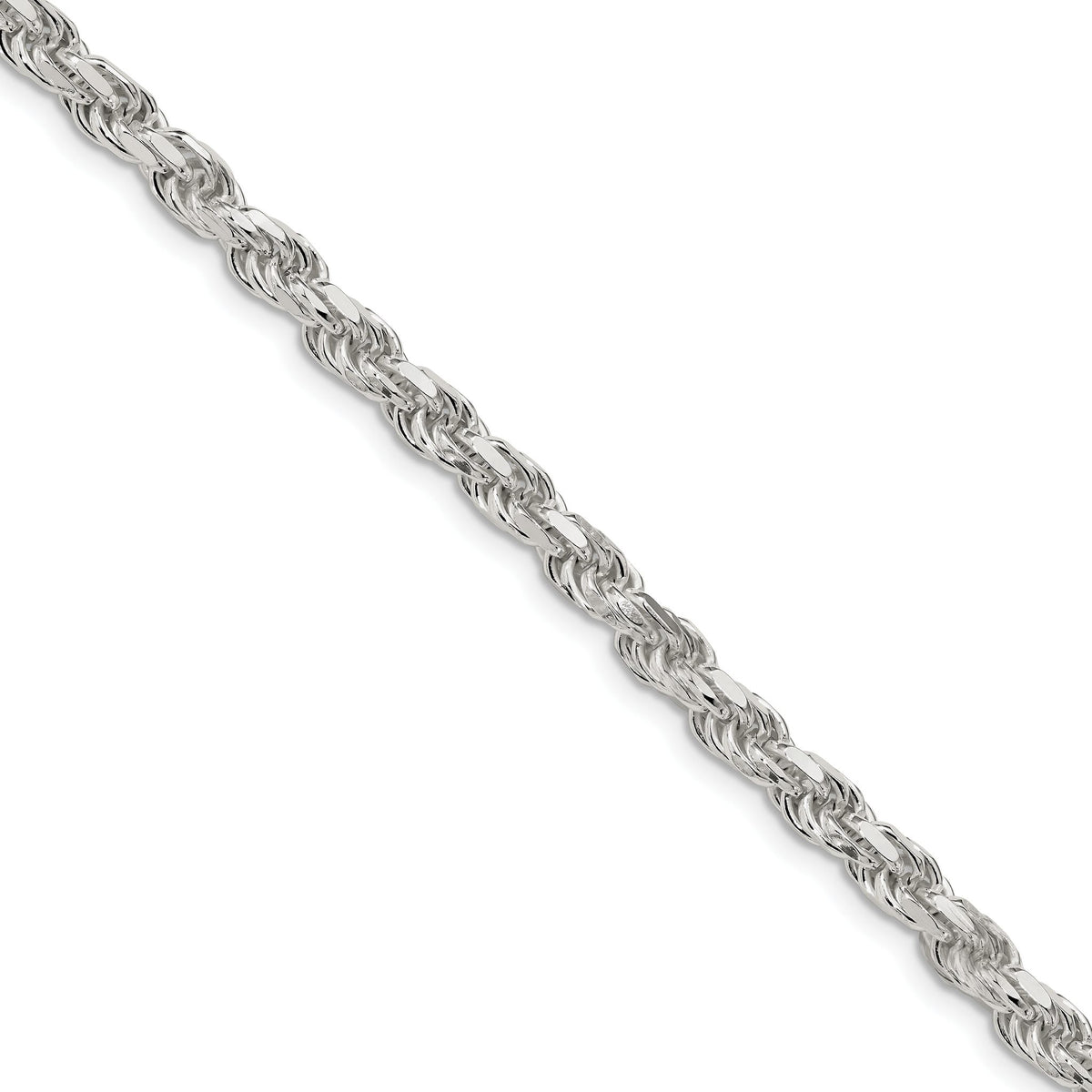 Diamond-Cut Rope Chain in Sterling Silver, 5.75mm, 8 Inch - Sophia Jewelers Main image