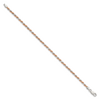 Sterling Silver And Rose Vermeil 2.5mm Diamond-cut Rope Chain
