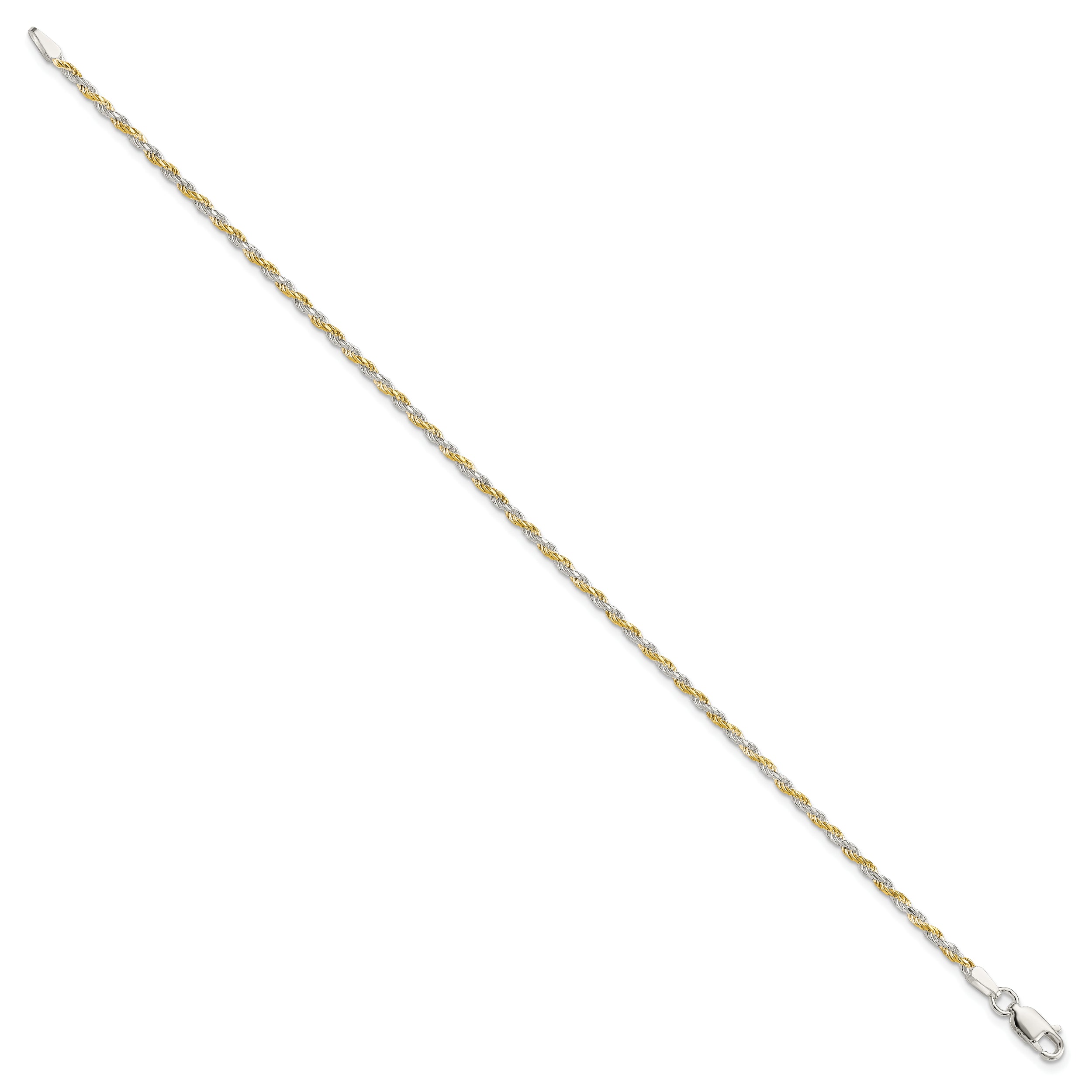 Sterling Silver And Vermeil 1.85mm Diamond-cut Rope Chain