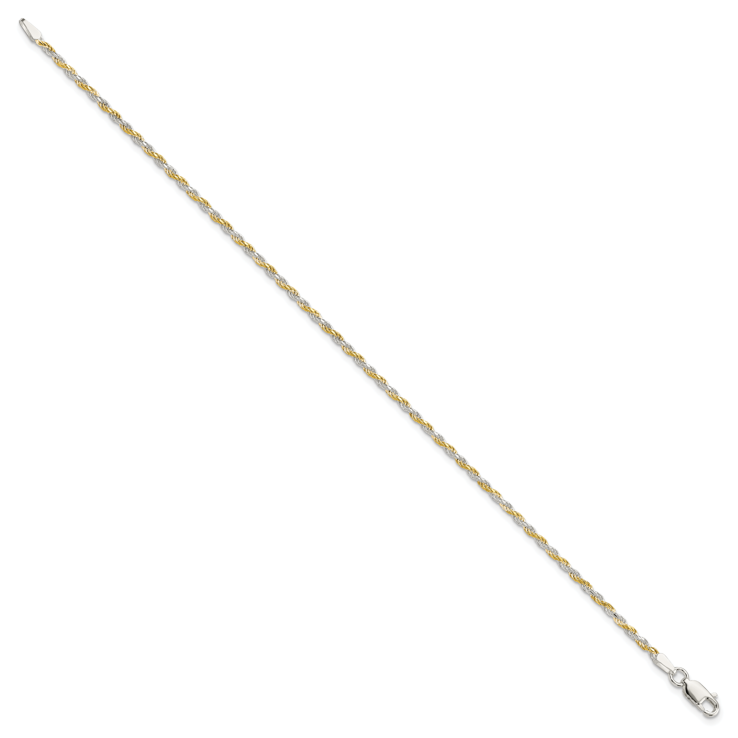 Sterling Silver And Vermeil 1.85mm Diamond-cut Rope Chain