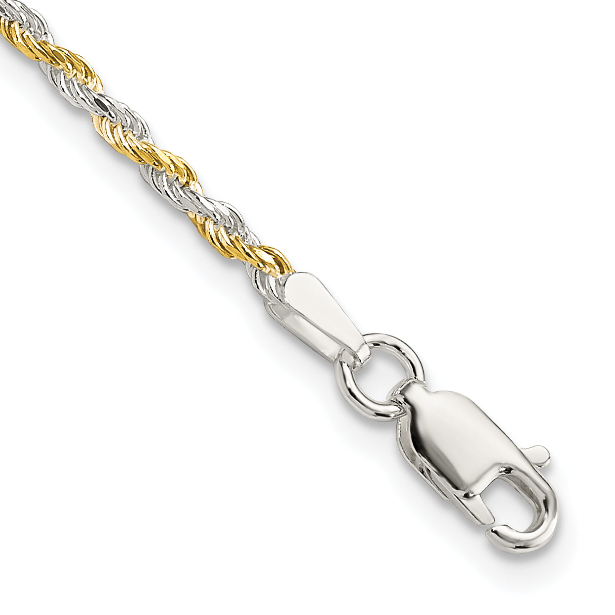 Sterling Silver And Vermeil 1.85mm Diamond-cut Rope Chain