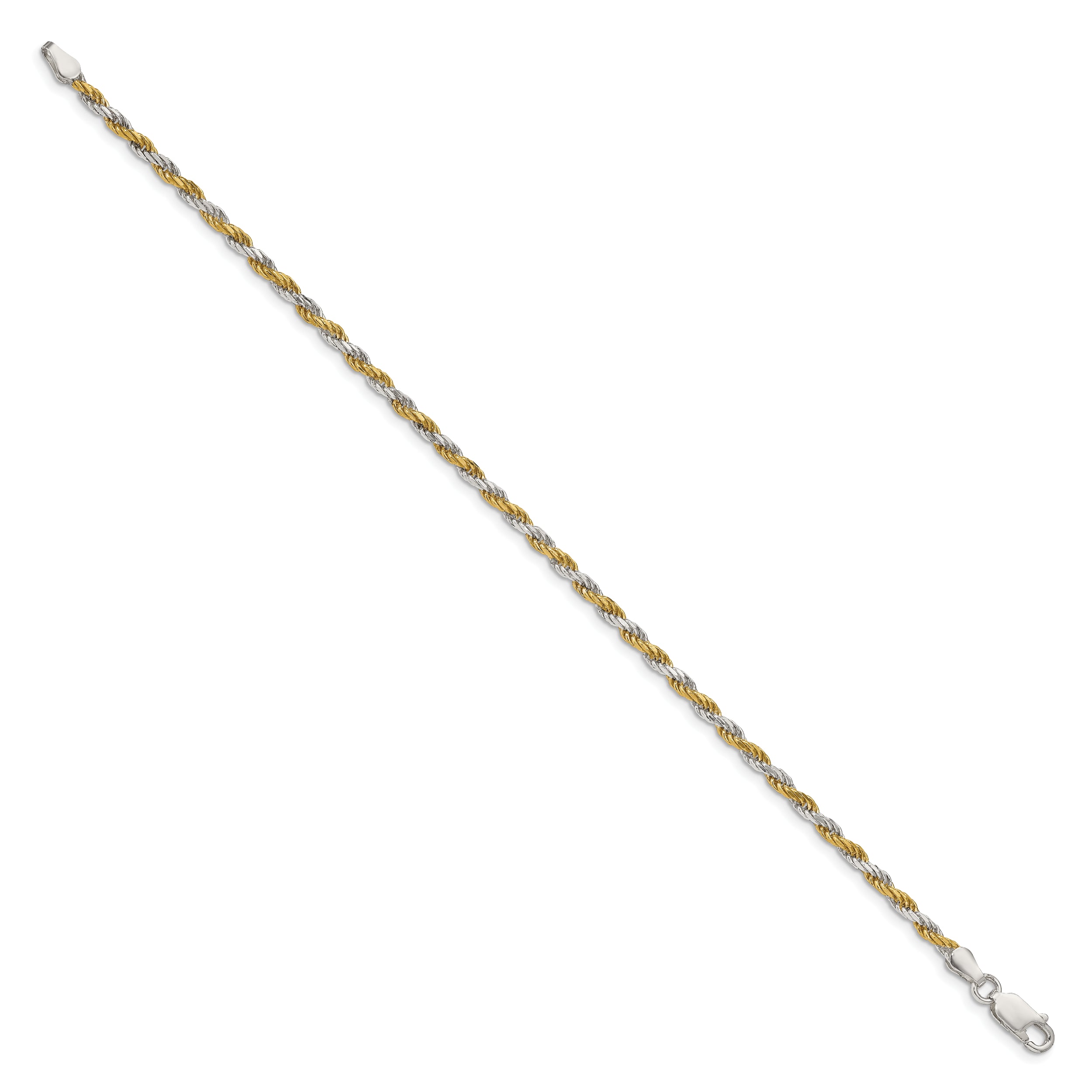 Sterling Silver And Vermeil 2.5mm Diamond-cut Rope Chain