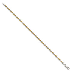 Sterling Silver And Vermeil 2.5mm Diamond-cut Rope Chain