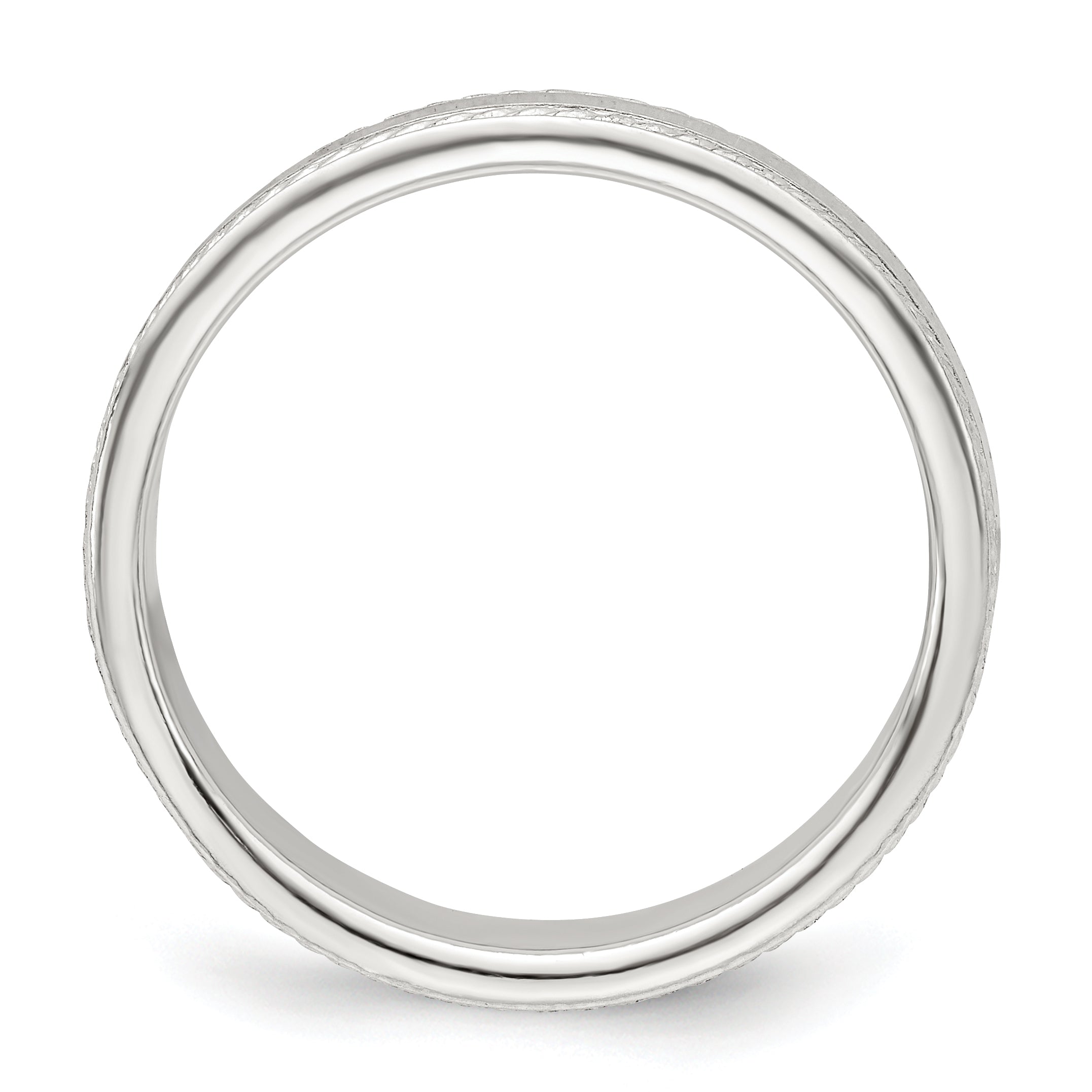 Rope-Edge Wedding Band in Sterling Silver, 4mm Secondary image