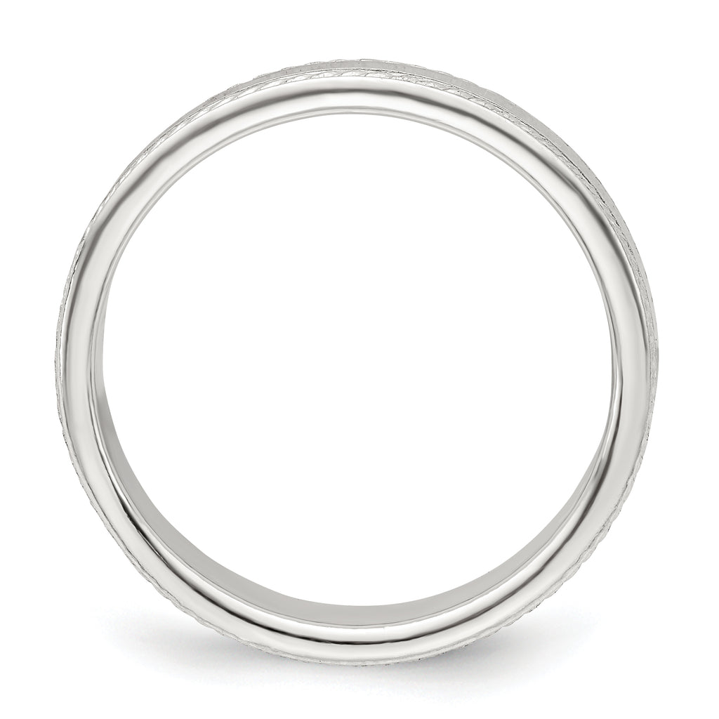 Rope-Edge Wedding Band in Sterling Silver, 4mm
