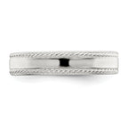 Rope-Edge Wedding Band in Sterling Silver, 4mm