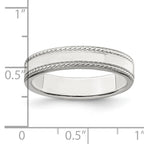 Rope-Edge Wedding Band in Sterling Silver, 4mm