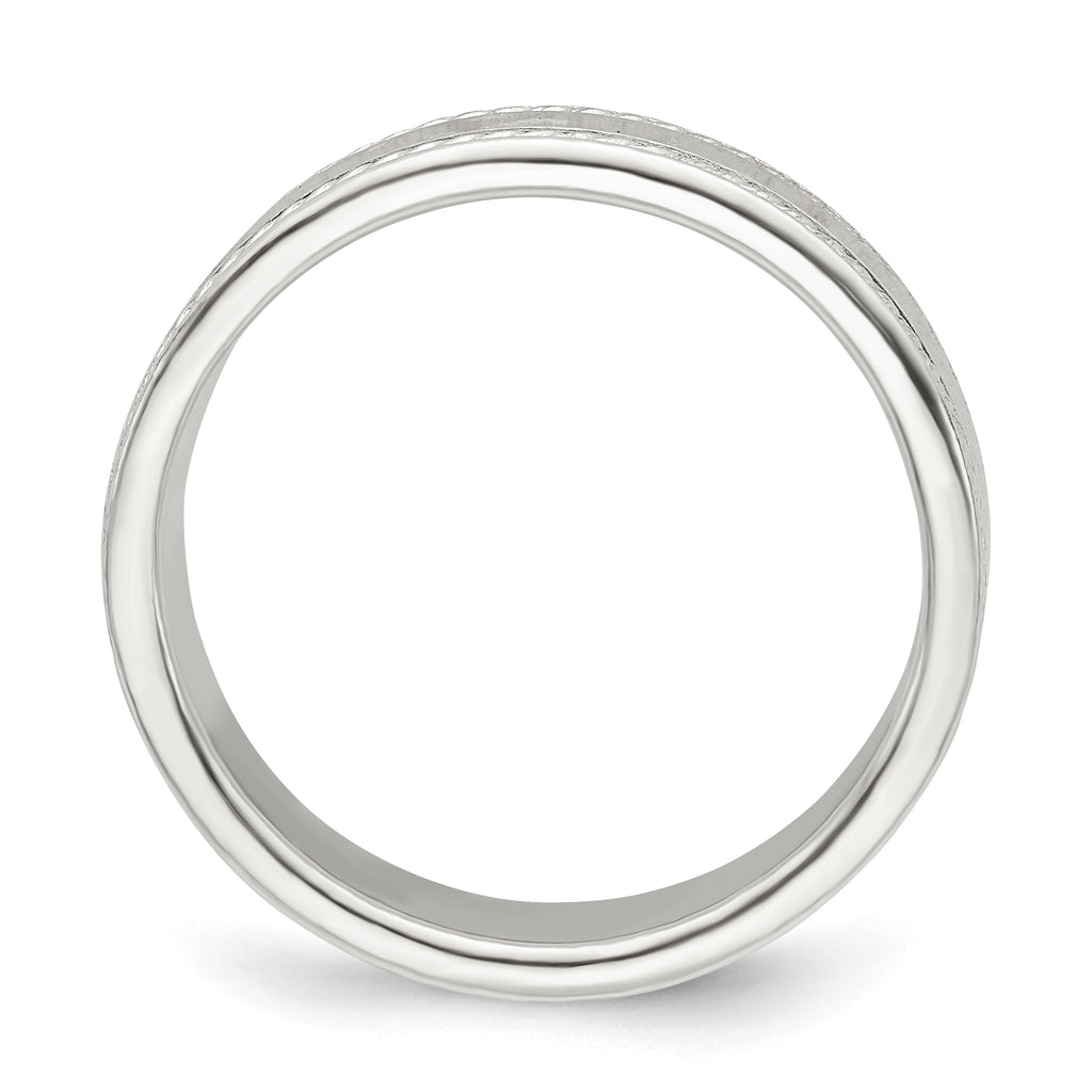 Rope-Edge Wedding Band in Sterling Silver, 5mm