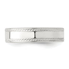 Rope-Edge Wedding Band in Sterling Silver, 5mm