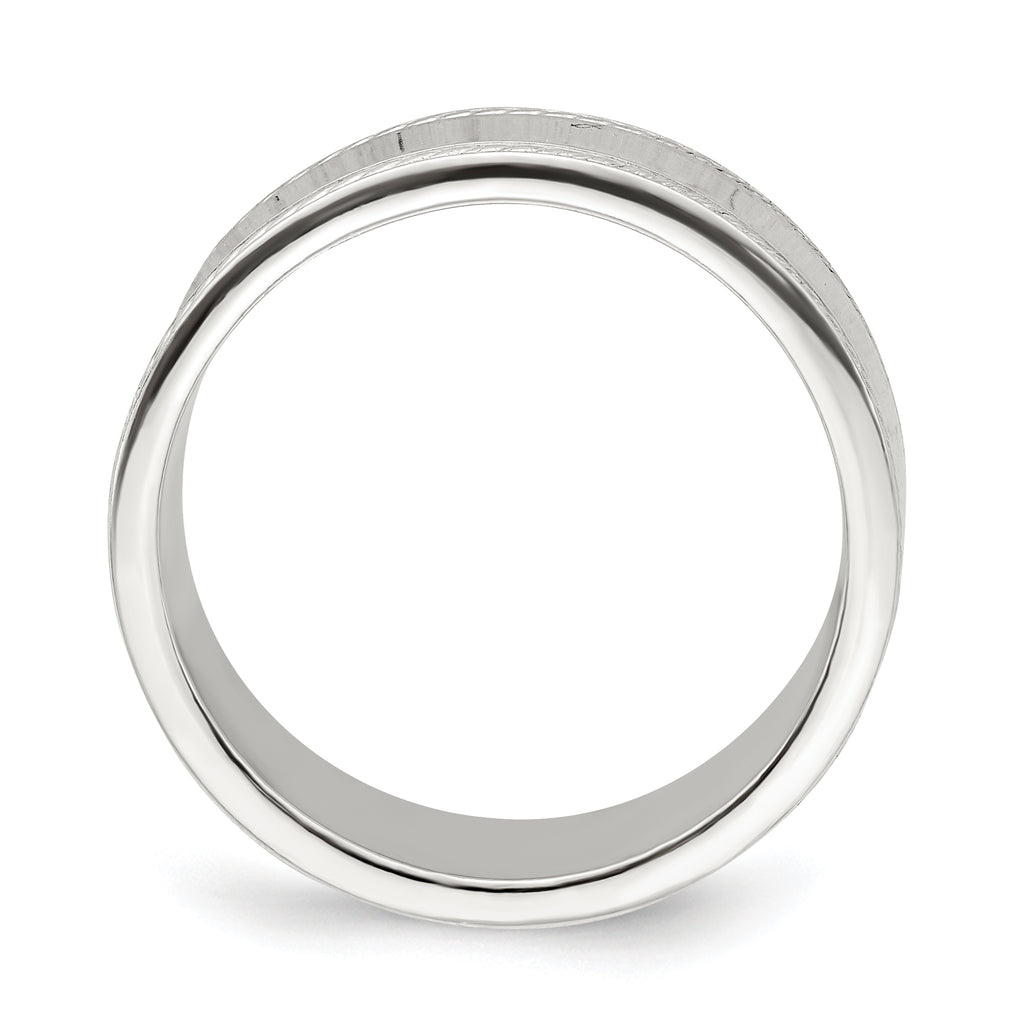 Rope-Edge Wedding Band in Sterling Silver, 7mm