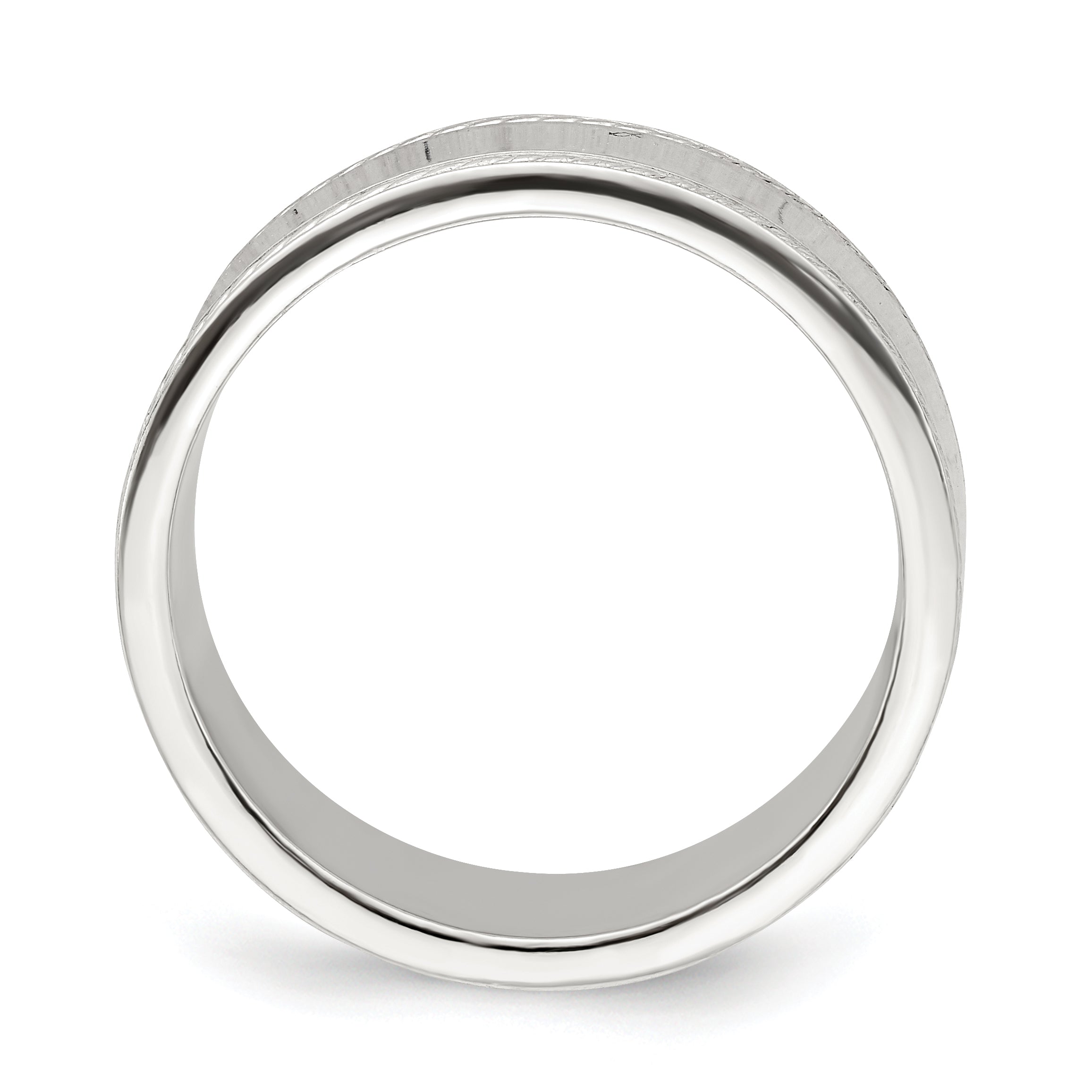 Rope-Edge Wedding Band in Sterling Silver, 7mm