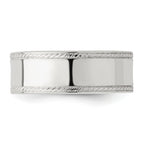 Rope-Edge Wedding Band in Sterling Silver, 7mm