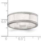 Rope-Edge Wedding Band in Sterling Silver, 7mm