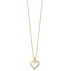 Diamond Fascination Diamond Mystique Sterling Silver 18K Gold-plated Diamond Heart 18 Inch Necklace