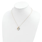 Sterling Silver 18K Gold-Plated Diamond Heart Necklace with Polished Finish