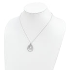Diamond Triple Teardrop Necklace in Sterling Silver