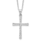 Diamond Fascination Diamond Mystique Sterling Silver Platinum-plated Diamond Cross 18 Inch Necklace