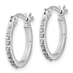 Diamond Fascination Diamond Mystique Sterling Silver Platinum-plated Diamond  Hoop Earrings and Hinged Bangle Set