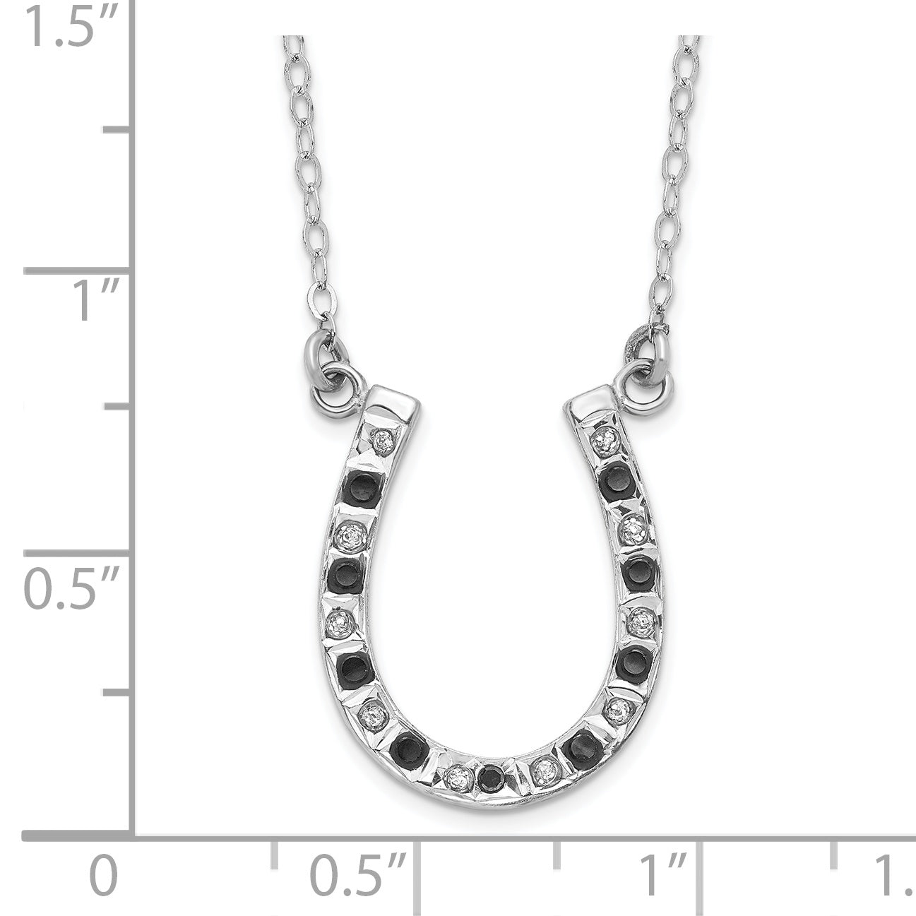 Diamond Fascination Diamond Mystique Sterling Silver Platinum-plated Black and White Diamond 18 Inch Necklace