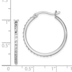 Sterling Silver Platinum-Plated Diamond Mystique Hoop Earrings, Elegant & Lightweight