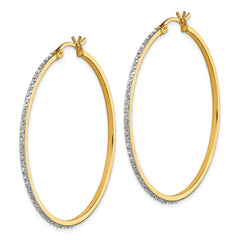 18K Gold-Plated Sterling Silver Diamond Hoop Earrings by Sophia Jewelers