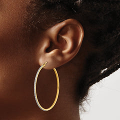 18K Gold-Plated Sterling Silver Diamond Hoop Earrings by Sophia Jewelers