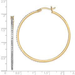 18K Gold-Plated Sterling Silver Diamond Hoop Earrings by Sophia Jewelers