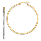 Diamond Fascination Diamond Mystique Sterling Silver 18K Gold-plated Diamond Round Hoop Earrings