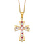 Diamond Fascination Diamond Mystique Sterling Silver 18K Gold-plated Diamond and Ruby Cross 18 Inch Necklace