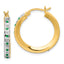 Diamond Fascination Diamond Mystique Sterling Silver 18K Gold-plated Diamond and Emerald Round Hoop Earrings