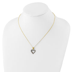 Diamond Fascination Diamond Mystique Sterling Silver 18K Gold-plated Diamond and Ruby Heart 18 Inch Necklace