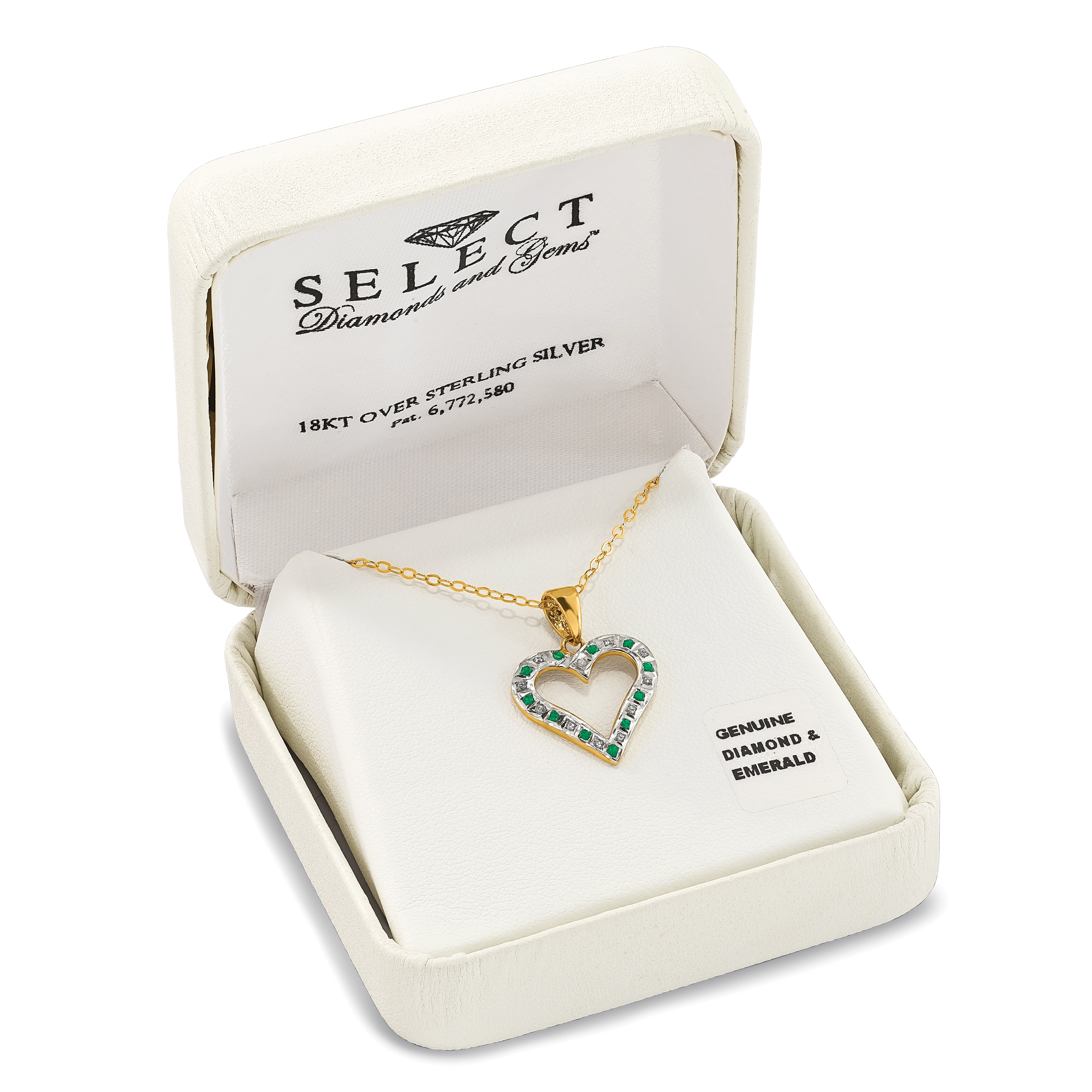 Sophia Jewelers 18K Gold-Plated Sterling Silver Necklace with Emerald & Diamond Mystique