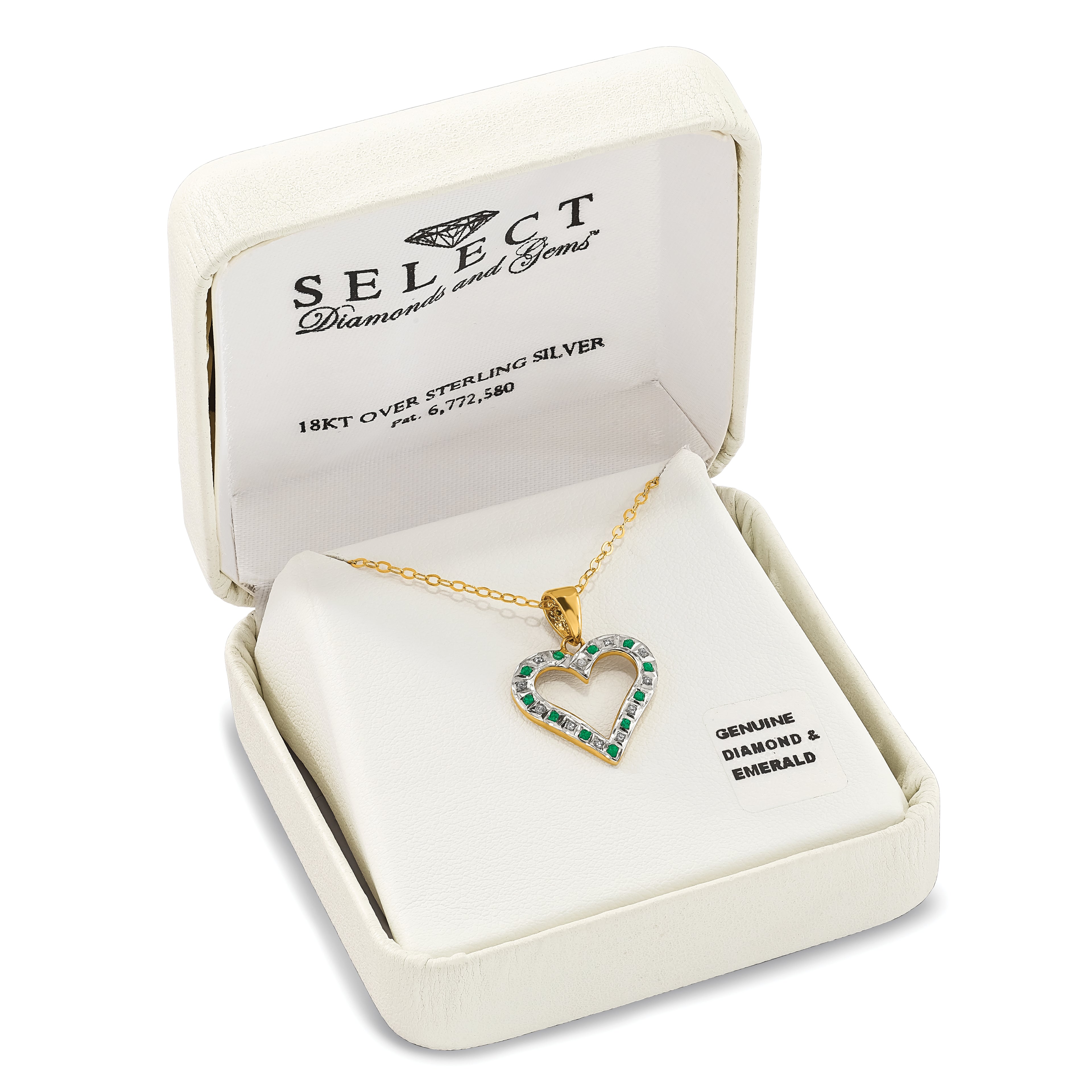 Sophia Jewelers 18K Gold-Plated Sterling Silver Necklace with Emerald & Diamond Mystique