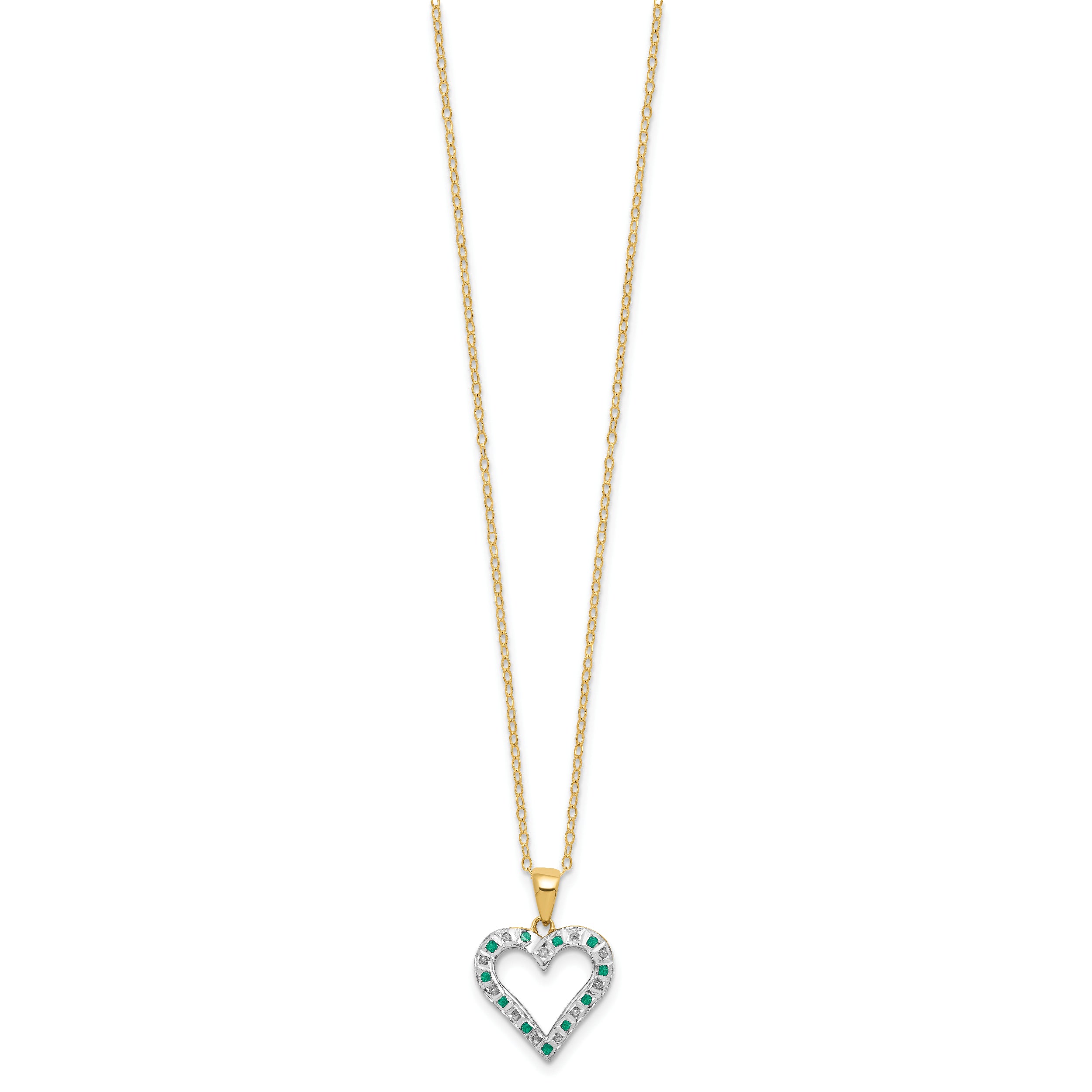 Sophia Jewelers 18K Gold-Plated Sterling Silver Necklace with Emerald & Diamond Mystique