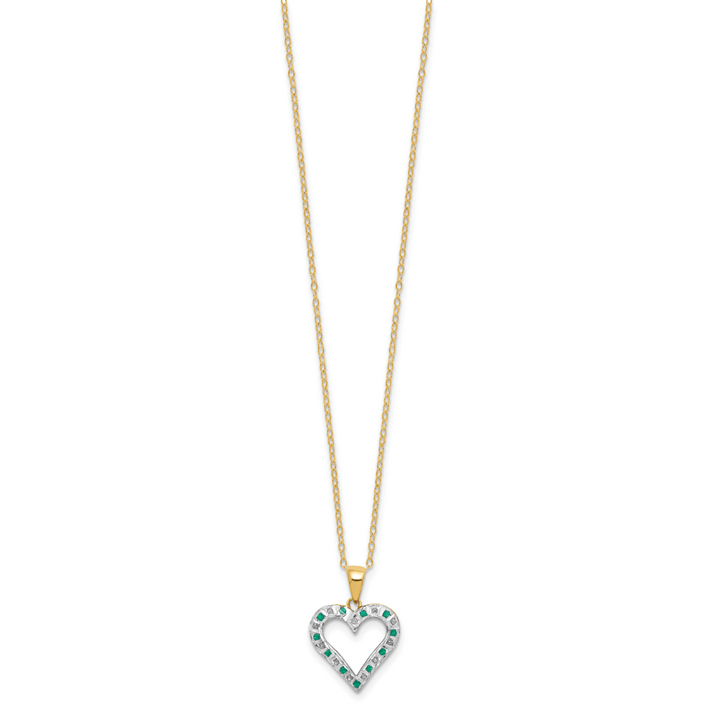 Sophia Jewelers 18K Gold-Plated Sterling Silver Necklace with Emerald & Diamond Mystique