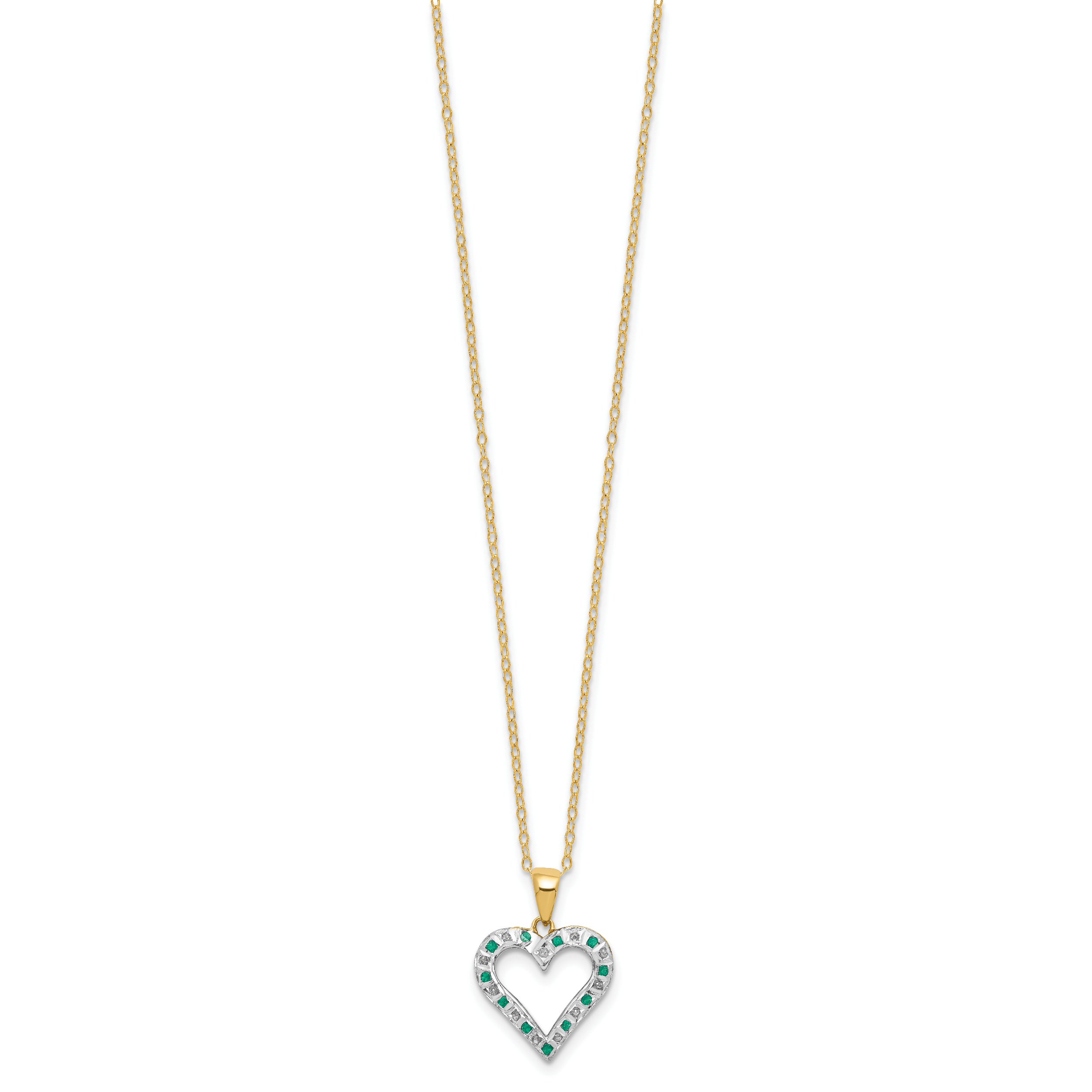 Sophia Jewelers 18K Gold-Plated Sterling Silver Necklace with Emerald & Diamond Mystique