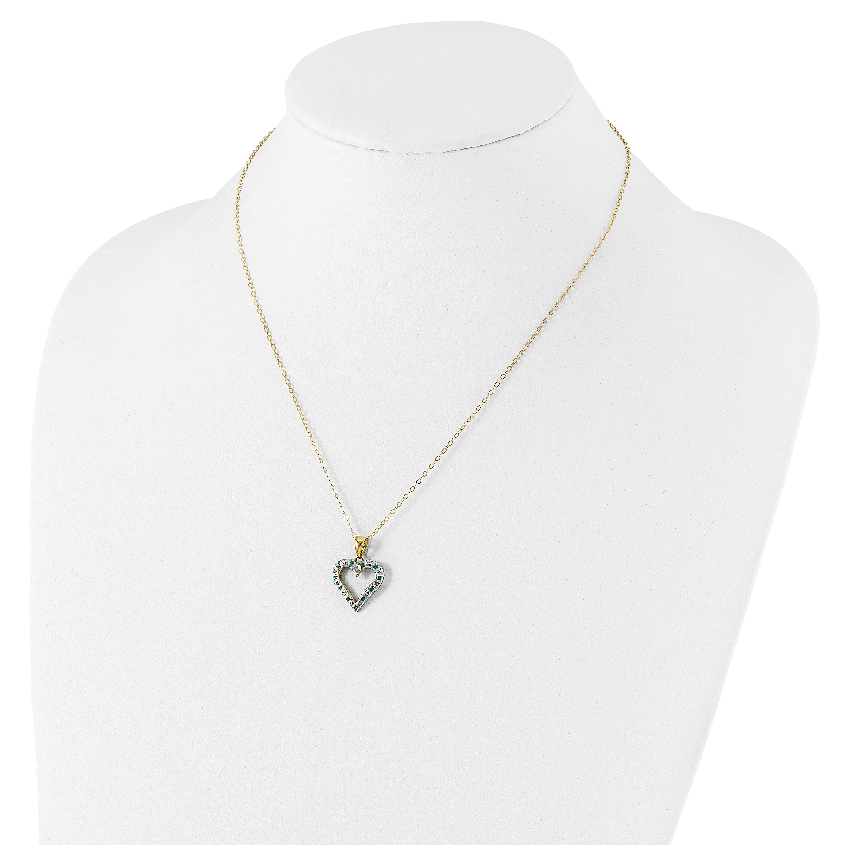 Sophia Jewelers 18K Gold-Plated Sterling Silver Necklace with Emerald & Diamond Mystique