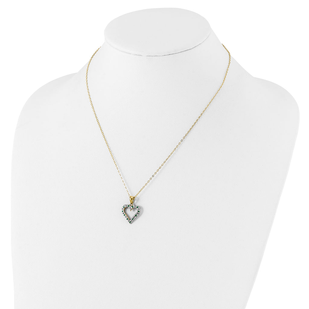 Sophia Jewelers 18K Gold-Plated Sterling Silver Necklace with Emerald & Diamond Mystique