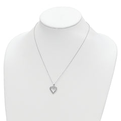 Diamond Fascination Diamond Mystique Sterling Silver Platinum-plated Diamond Heart 18 Inch Necklace