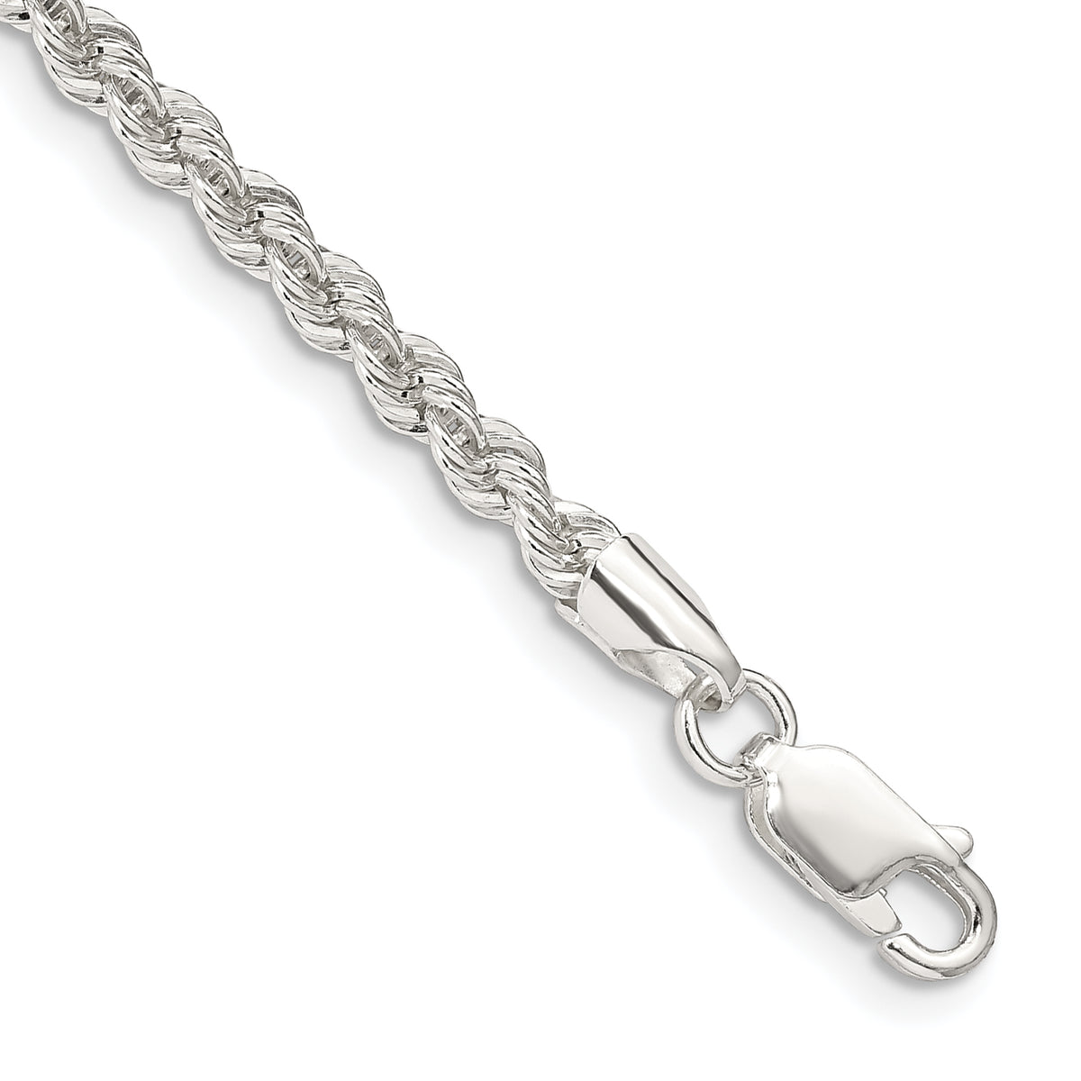 Sterling Silver 3mm Solid Rope Chain