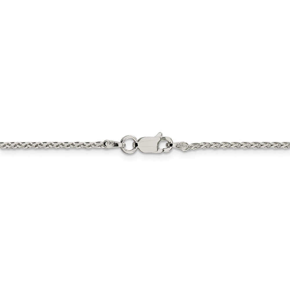 Sterling Silver 925 Polished Diamond-Cut Spiga Necklace 18-inch Elegant Design