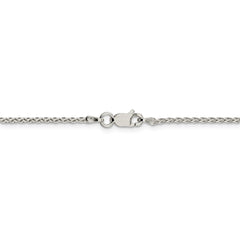 Sterling Silver 925 Polished Diamond-Cut Spiga Necklace 18-inch Elegant Design