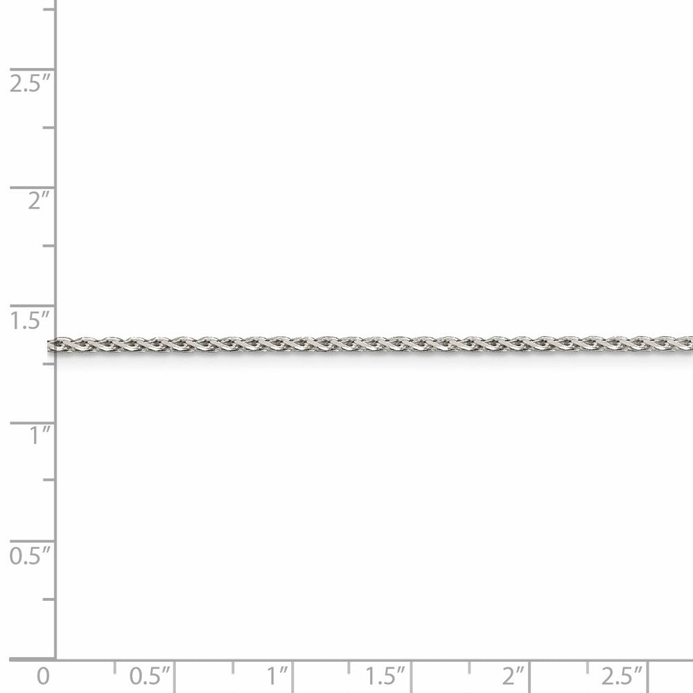 Sterling Silver 925 Polished Diamond-Cut Spiga Necklace 18-inch Elegant Design